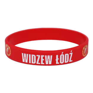 CZERWONA OPASKA SILIKONOWA WIDZEW ŁÓDŹ Z HERBEM