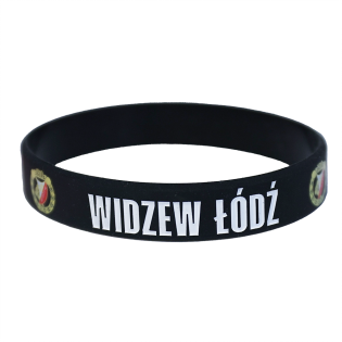 CZARNA OPASKA SILIKONOWA WIDZEW ŁÓDŹ Z HERBEM